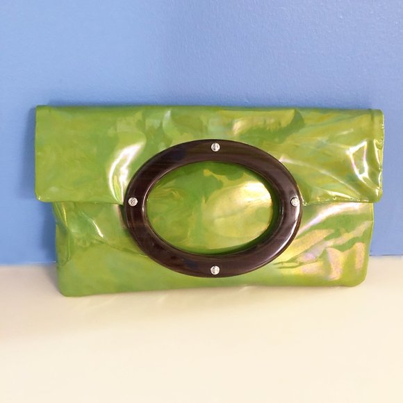 Kate Spade Jocelyn Green Patent Leather Clutch - Picture 2 of 10